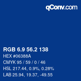 カラーコード: RGB 6.9 56.2 138 | qconv.com