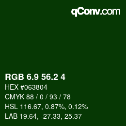 カラーコード: RGB 6.9 56.2 4 | qconv.com