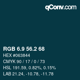 Color code: RGB 6.9 56.2 68 | qconv.com