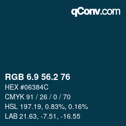 Color code: RGB 6.9 56.2 76 | qconv.com