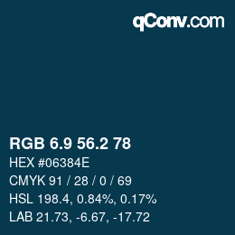 Color code: RGB 6.9 56.2 78 | qconv.com
