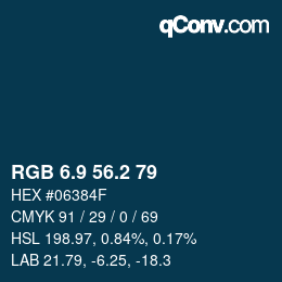 カラーコード: RGB 6.9 56.2 79 | qconv.com