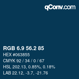 カラーコード: RGB 6.9 56.2 85 | qconv.com