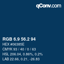 カラーコード: RGB 6.9 56.2 94 | qconv.com