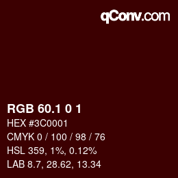 カラーコード: RGB 60.1 0 1 | qconv.com
