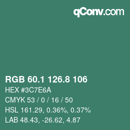 Color code: RGB 60.1 126.8 106 | qconv.com