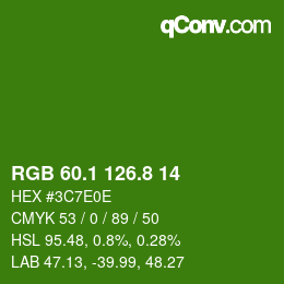カラーコード: RGB 60.1 126.8 14 | qconv.com
