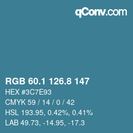Color code: RGB 60.1 126.8 147 | qconv.com