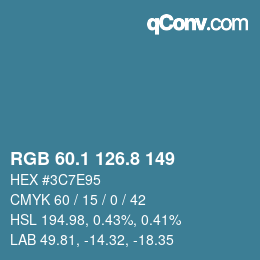 Color code: RGB 60.1 126.8 149 | qconv.com