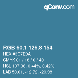 Color code: RGB 60.1 126.8 154 | qconv.com