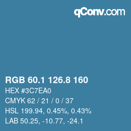 Color code: RGB 60.1 126.8 160 | qconv.com