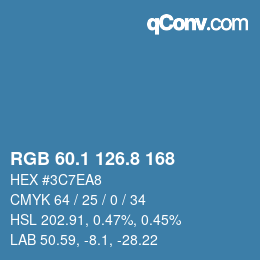 Color code: RGB 60.1 126.8 168 | qconv.com