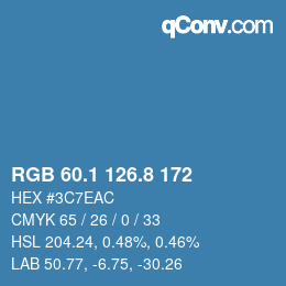 Color code: RGB 60.1 126.8 172 | qconv.com