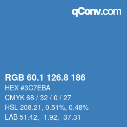 カラーコード: RGB 60.1 126.8 186 | qconv.com