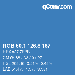 Color code: RGB 60.1 126.8 187 | qconv.com