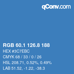 カラーコード: RGB 60.1 126.8 188 | qconv.com