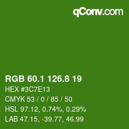 カラーコード: RGB 60.1 126.8 19 | qconv.com