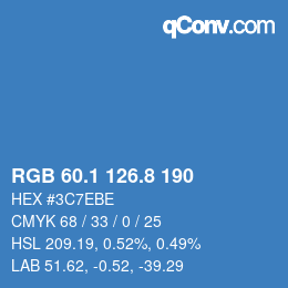 カラーコード: RGB 60.1 126.8 190 | qconv.com