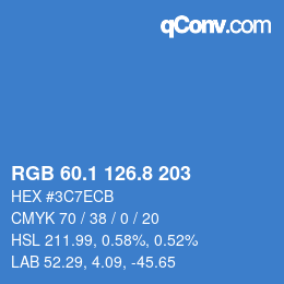 カラーコード: RGB 60.1 126.8 203 | qconv.com