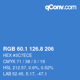 Color code: RGB 60.1 126.8 206 | qconv.com
