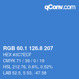 Color code: RGB 60.1 126.8 207 | qconv.com