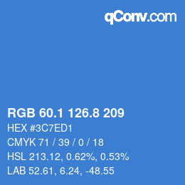 Color code: RGB 60.1 126.8 209 | qconv.com