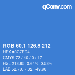 Color code: RGB 60.1 126.8 212 | qconv.com