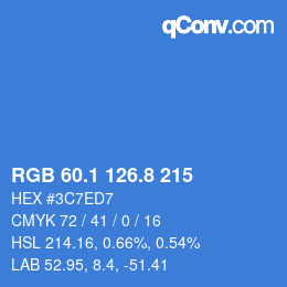 Color code: RGB 60.1 126.8 215 | qconv.com