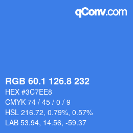 Color code: RGB 60.1 126.8 232 | qconv.com