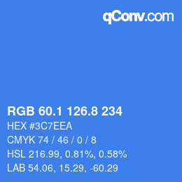 カラーコード: RGB 60.1 126.8 234 | qconv.com