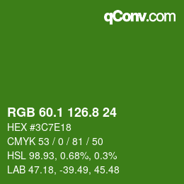 カラーコード: RGB 60.1 126.8 24 | qconv.com