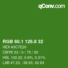 カラーコード: RGB 60.1 126.8 32 | qconv.com