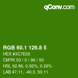 カラーコード: RGB 60.1 126.8 5 | qconv.com