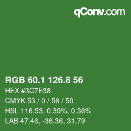 カラーコード: RGB 60.1 126.8 56 | qconv.com