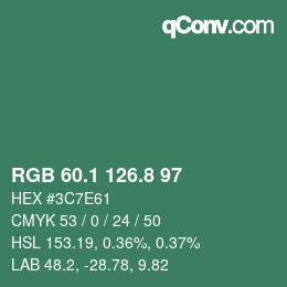 Color code: RGB 60.1 126.8 97 | qconv.com