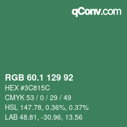 カラーコード: RGB 60.1 129 92 | qconv.com