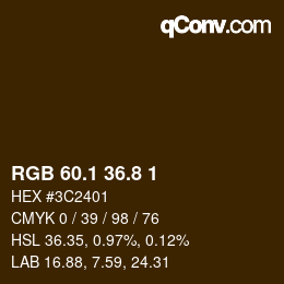 Color code: RGB 60.1 36.8 1 | qconv.com