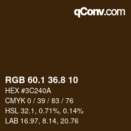 Color code: RGB 60.1 36.8 10 | qconv.com