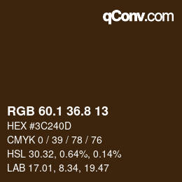Color code: RGB 60.1 36.8 13 | qconv.com