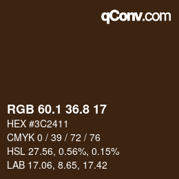 カラーコード: RGB 60.1 36.8 17 | qconv.com