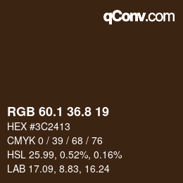 Color code: RGB 60.1 36.8 19 | qconv.com