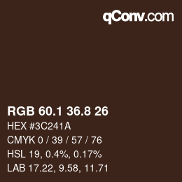 Color code: RGB 60.1 36.8 26 | qconv.com
