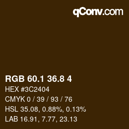 Color code: RGB 60.1 36.8 4 | qconv.com