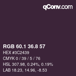 カラーコード: RGB 60.1 36.8 57 | qconv.com