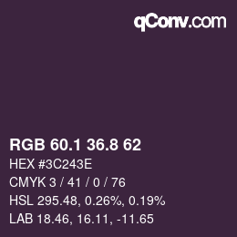 Color code: RGB 60.1 36.8 62 | qconv.com