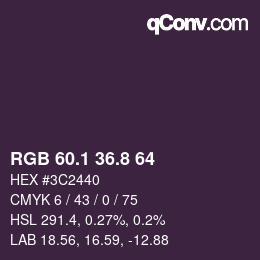 Color code: RGB 60.1 36.8 64 | qconv.com