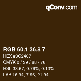 Color code: RGB 60.1 36.8 7 | qconv.com