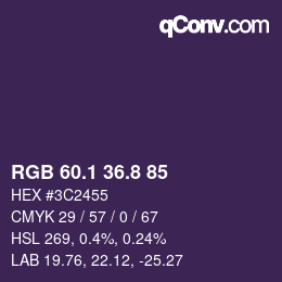 カラーコード: RGB 60.1 36.8 85 | qconv.com