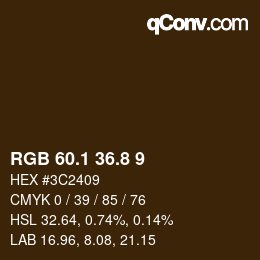 Color code: RGB 60.1 36.8 9 | qconv.com