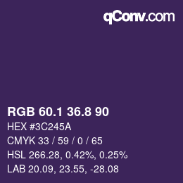 カラーコード: RGB 60.1 36.8 90 | qconv.com